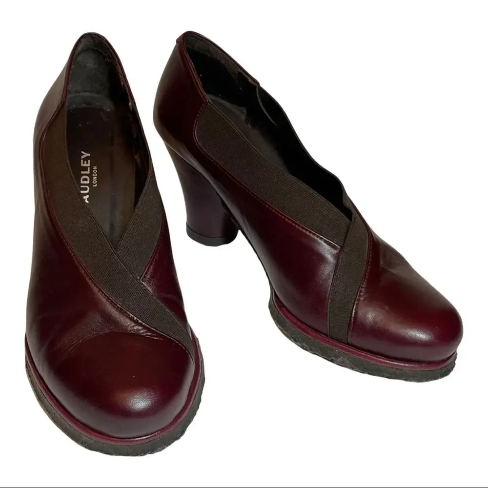 Audley of London Size 36.5  6 Anthropologie Leather Ankle Booties Pumps